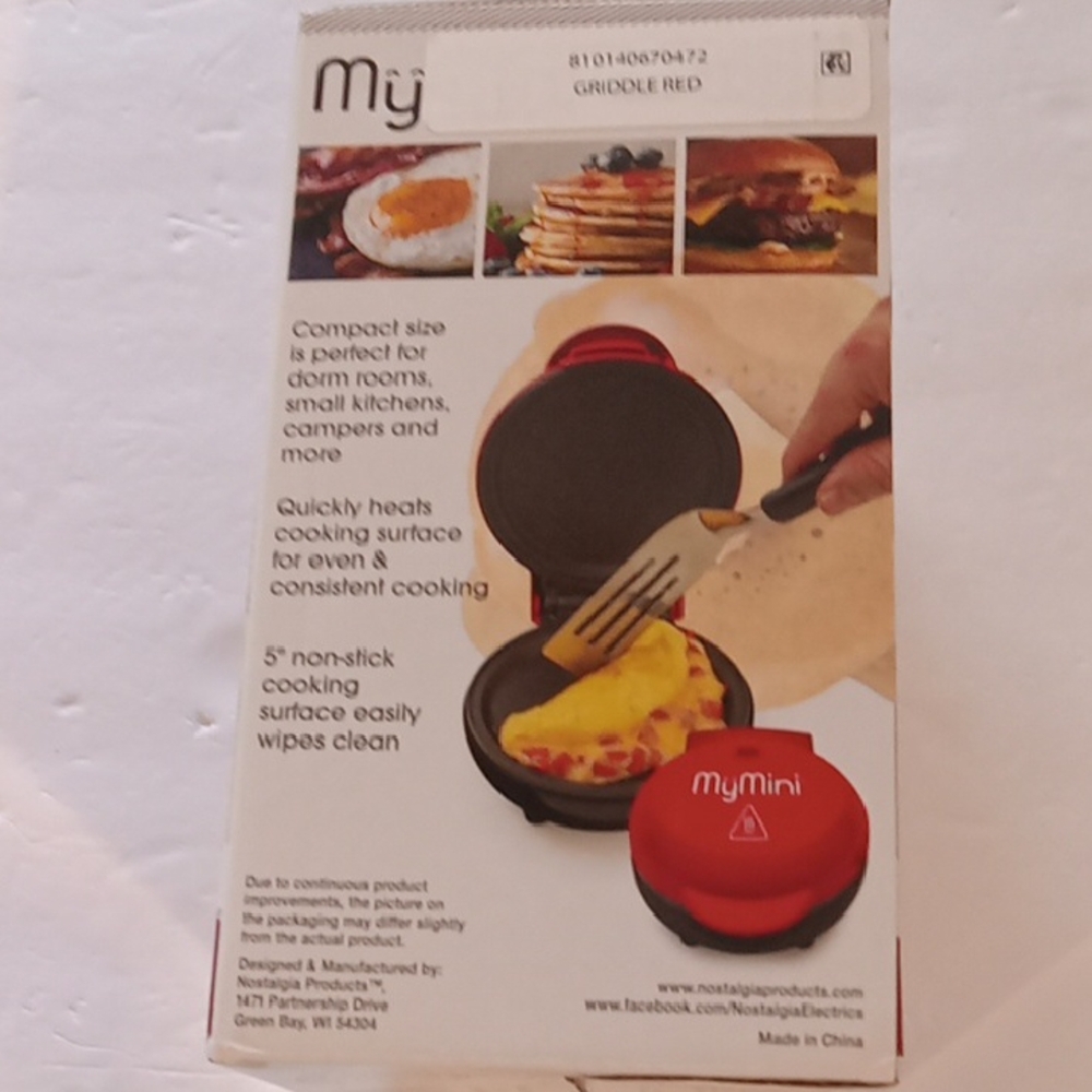 MyMini Red Compact Griddle - Picture 7 of 7